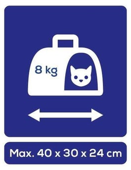 De maximale afmetingen voor huisdieren incl. reistas in de cabine